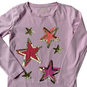 Crewcuts girls Pink Sequin Star Long-Sleeve Top 6/7